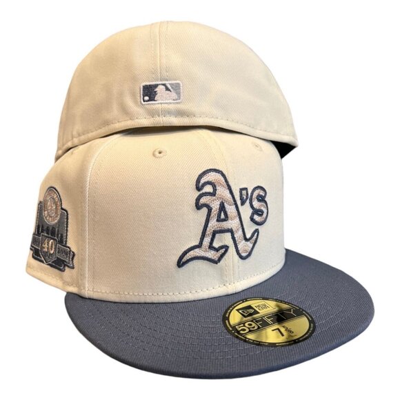 New Era Oakland Athletics 59FIFTY Fitted Hat Wavy Chainstitch 40th Season - Picture 9 of 9